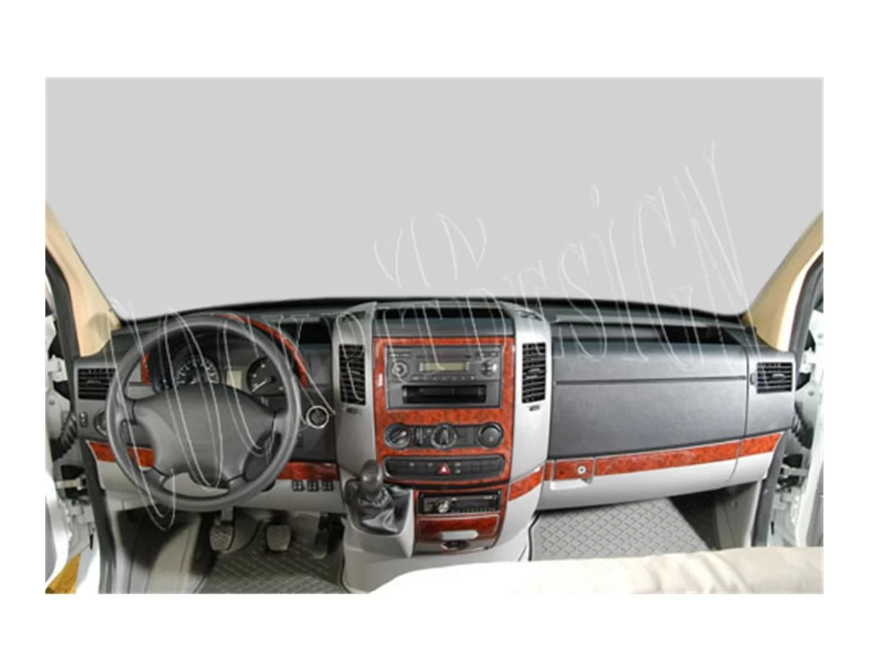 Mercedes Sprinter W906 04.2006 Kit de décoration intérieure 3D pour tableau de bord Dash Trim Dekor 18 pièces - 1