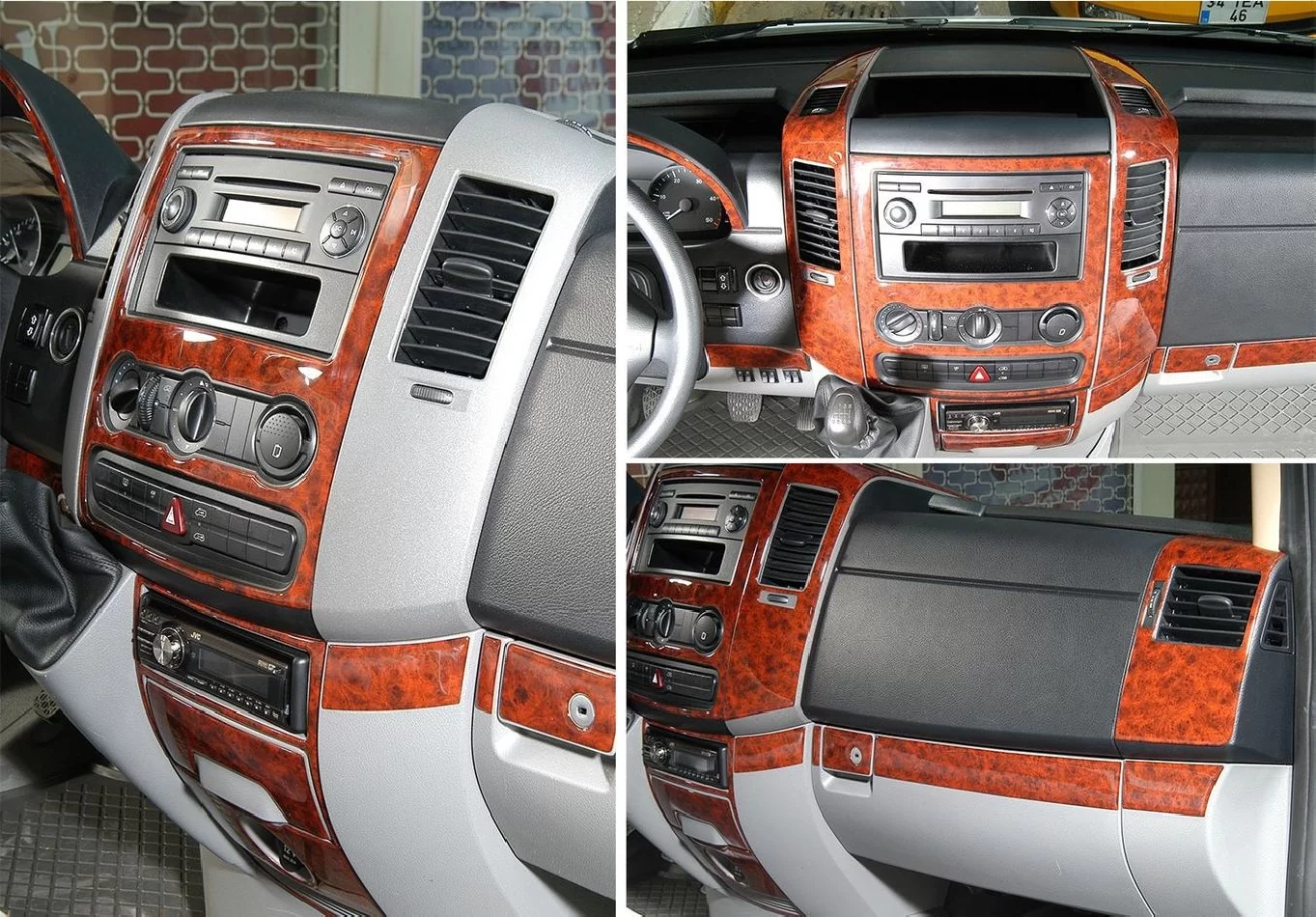 Mercedes Sprinter W906 04.2015 Kit de décoration intérieure 3D pour tableau de bord Dash Trim Dekor 51-Parts - 1