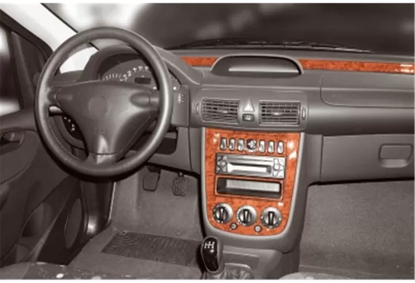 Mercedes Vaneo W414 10.01-09.06 Kit de garnitures de tableau de bord intérieur 3D Dash Trim Dekor 3-Parts - 1 Mercedes Vaneo W414 10.01-09.06 Kit de garnitures de tableau de bord intérieur 3D Dash Trim Dekor 3-Parts - 1