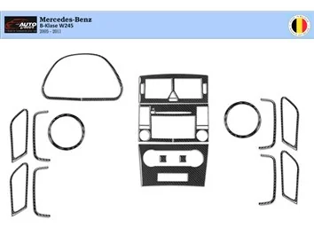 Mercedes W245 Classe B 2005 – 2011 Kit de garniture de tableau de bord intérieur 3D Dash Trim Dekor 16-Parts - 1