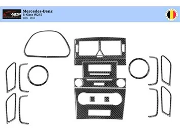 Mercedes W245 Classe B 2005 – 2011 Kit de garniture de tableau de bord intérieur 3D Dash Trim Dekor 18-Parts - 1