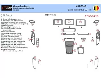 Mercedes-Benz GLA-Class 2014–2020 Kit de garniture de tableau de bord intérieur 3D Dash Trim Dekor 22-Parts - 1
