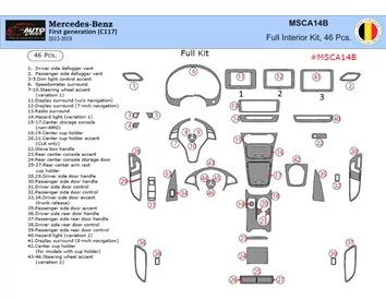Mercedes-Benz GLA-Class 2014–2020 Kit de garniture de tableau de bord intérieur 3D Dash Trim Dekor 46-Parts - 1