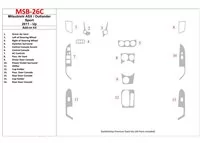 Le kit supplémentaire Mitsubishi ASX 2011-UP convient au kit de garniture de tableau de bord intérieur OEM BD - 1 Le kit supplémentaire Mitsubishi ASX 2011-UP convient au kit de garniture de tableau de bord intérieur OEM BD - 1