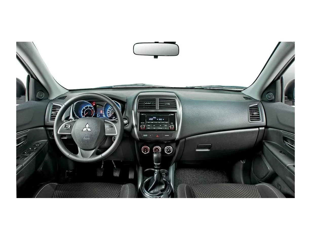 Mitsubishi Asx RVR 01.2012 Kit de garnitures de tableau de bord intérieur 3D Dash Trim Dekor 9-Parts - 1