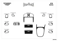 Mitsubishi Carisma 07.99-12.04 Kit de garniture de tableau de bord intérieur 3D Dash Trim Dekor 13-Parts - 2 Mitsubishi Carisma 07.99-12.04 Kit de garniture de tableau de bord intérieur 3D Dash Trim Dekor 13-Parts - 2