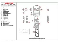 Mitsubishi Eclipse 2000-2005 Ensemble de base, ensemble de 19 pièces Kit de garniture de tableau de bord intérieur BD - 1 Mitsubishi Eclipse 2000-2005 Ensemble de base, ensemble de 19 pièces Kit de garniture de tableau de bord intérieur BD - 1