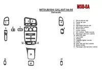 Mitsubishi Galant 1994-1998 Automatic Gear, 17 Parts set Interior BD Dash Trim Kit - 1 Mitsubishi Galant 1994-1998 Automatic Gear, 17 Parts set Interior BD Dash Trim Kit - 1