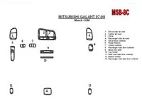 Mitsubishi Galant 1994-1998 Full Set, 13 Parts set Interior BD Dash Trim Kit - 1 Mitsubishi Galant 1994-1998 Full Set, 13 Parts set Interior BD Dash Trim Kit - 1