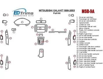 Mitsubishi Galant 1999-2003 Full Set Interior BD Dash Trim Kit - 1