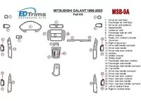 Mitsubishi Galant 1999-2003 Ensemble complet de garnitures de tableau de bord intérieur BD - 1 Mitsubishi Galant 1999-2003 Ensemble complet de garnitures de tableau de bord intérieur BD - 1