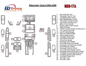Mitsubishi Galant 2004-2008 With 6 CD Changer Interior BD Dash Trim Kit - 1