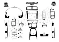 Mitsubishi Galant VIII 01.1997 Kit de garniture de tableau de bord intérieur 3D Dash Trim Dekor 20-Parts - 2 Mitsubishi Galant VIII 01.1997 Kit de garniture de tableau de bord intérieur 3D Dash Trim Dekor 20-Parts - 2