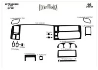 Mitsubishi L 200 09.96-07.07 Kit de garniture de tableau de bord intérieur 3D Dash Trim Dekor 16-Parts - 2 Mitsubishi L 200 09.96-07.07 Kit de garniture de tableau de bord intérieur 3D Dash Trim Dekor 16-Parts - 2