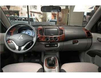 Mitsubishi L 200 4x2 08.2007 Kit d'habillage de tableau de bord intérieur 3D Dash Trim Dekor 13-Parts - 1