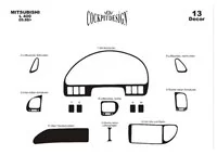 Mitsubishi L 400 05.98 12.06 Kit de garniture de tableau de bord intérieur 3D Dash Trim Dekor 13-Parts - 2