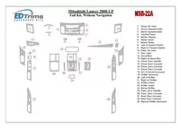 Mitsubishi Lancer 2008-UP Full Set, Without NAVI Interior BD Dash Trim Kit - 1 Mitsubishi Lancer 2008-UP Full Set, Without NAVI Interior BD Dash Trim Kit - 1