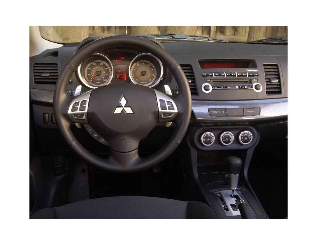 Mitsubishi Lancer CY2A–CZ4A 01.2010 Kit de garniture de tableau de bord intérieur 3D Dash Trim Dekor 9-Parts - 1