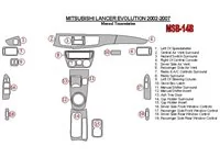 Mitsubishi Lancer Evolution 2002-2007 Kit de garniture de tableau de bord intérieur de boîte de vitesses manuelle BD - 2 Mitsubishi Lancer Evolution 2002-2007 Kit de garniture de tableau de bord intérieur de boîte de vitesses manuelle BD - 2