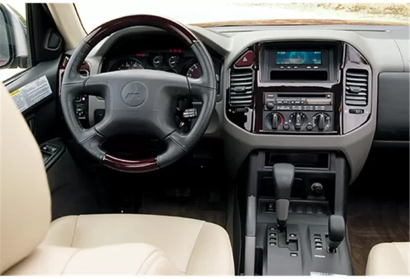 Mitsubishi Pajero 01.01-05.04 Kit de garniture de tableau de bord intérieur 3D Dash Trim Dekor 22-Parts - 1 Mitsubishi Pajero 01.01-05.04 Kit de garniture de tableau de bord intérieur 3D Dash Trim Dekor 22-Parts - 1