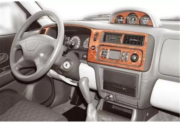 Mitsubishi Pajero Sport 05.2002 Kit de décoration intérieure 3D pour tableau de bord Dash Trim Dekor 9-Parts - 1 Mitsubishi Pajero Sport 05.2002 Kit de décoration intérieure 3D pour tableau de bord Dash Trim Dekor 9-Parts - 1