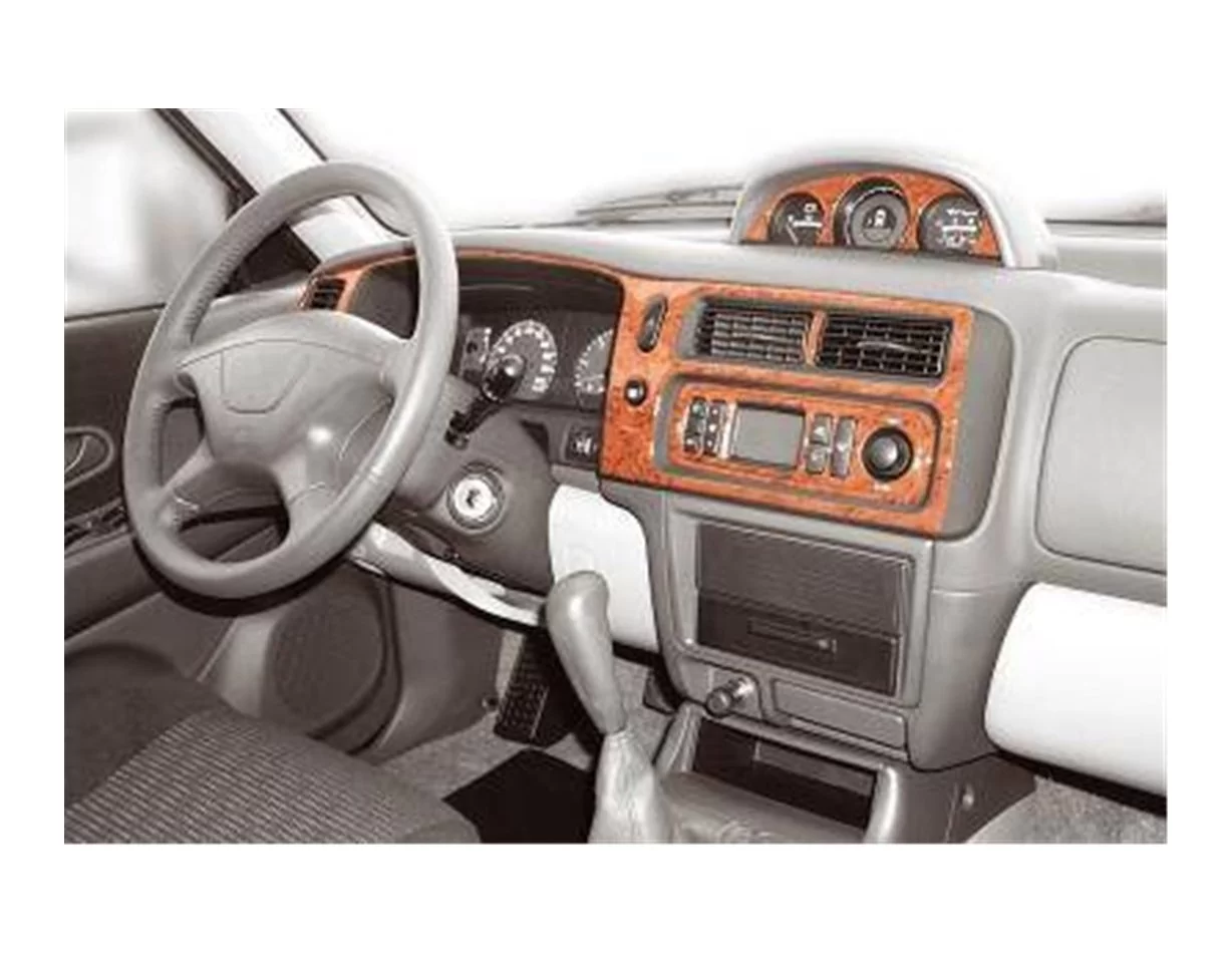 Mitsubishi Pajero Sport 05.2002 Kit de décoration intérieure 3D pour tableau de bord Dash Trim Dekor 9-Parts - 1