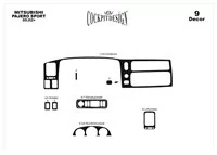 Mitsubishi Pajero Sport 05.2002 Kit de décoration intérieure 3D pour tableau de bord Dash Trim Dekor 9-Parts - 2 Mitsubishi Pajero Sport 05.2002 Kit de décoration intérieure 3D pour tableau de bord Dash Trim Dekor 9-Parts - 2
