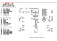 Mitsubishi Pajero Sport/Montero Sport 1998-2008 Overhead Without Sunroof, 29 Parts set Interior BD Dash Trim Kit - 1 Mitsubishi Pajero Sport/Montero Sport 1998-2008 Overhead Without Sunroof, 29 Parts set Interior BD Dash Trim Kit - 1