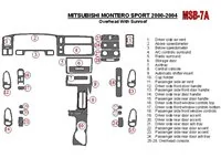 Mitsubishi Pajero Sport/Montero Sport 1998-2008 With Overhead, With Sunroof, 28 Parts set Interior BD Dash Trim Kit - 2 Mitsubishi Pajero Sport/Montero Sport 1998-2008 With Overhead, With Sunroof, 28 Parts set Interior BD Dash Trim Kit - 2