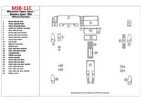 Mitsubishi Pajero Sport/Montero Sport 1998-2008 Without Overhead, 24 Parts set Interior BD Dash Trim Kit - 1 - Interior Dash Tri Mitsubishi Pajero Sport/Montero Sport 1998-2008 Without Overhead, 24 Parts set Interior BD Dash Trim Kit - 1 - Interior Dash Tri