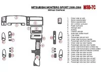 Mitsubishi Pajero Sport/Montero Sport 1998-2008 Without Overhead, 24 Parts set Interior BD Dash Trim Kit - 2 Mitsubishi Pajero Sport/Montero Sport 1998-2008 Without Overhead, 24 Parts set Interior BD Dash Trim Kit - 2