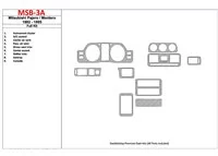 Mitsubishi Pajero/Montero 1991-1999 Ensemble complet, ensemble de 9 pièces Kit de garniture de tableau de bord intérieur BD - 1