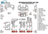 Mitsubishi Pajero/Montero 2000-2006 ensemble complet, sans kit de garniture de tableau de bord BD intérieur glowe-box - 2 Mitsubishi Pajero/Montero 2000-2006 ensemble complet, sans kit de garniture de tableau de bord BD intérieur glowe-box - 2