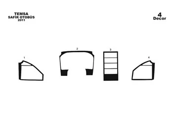 Mitsubishi Safir 01.2011 3D Interior Dashboard Trim Kit Dash Trim Dekor 4-Parts - 1 - Interior Dash Trim Kit