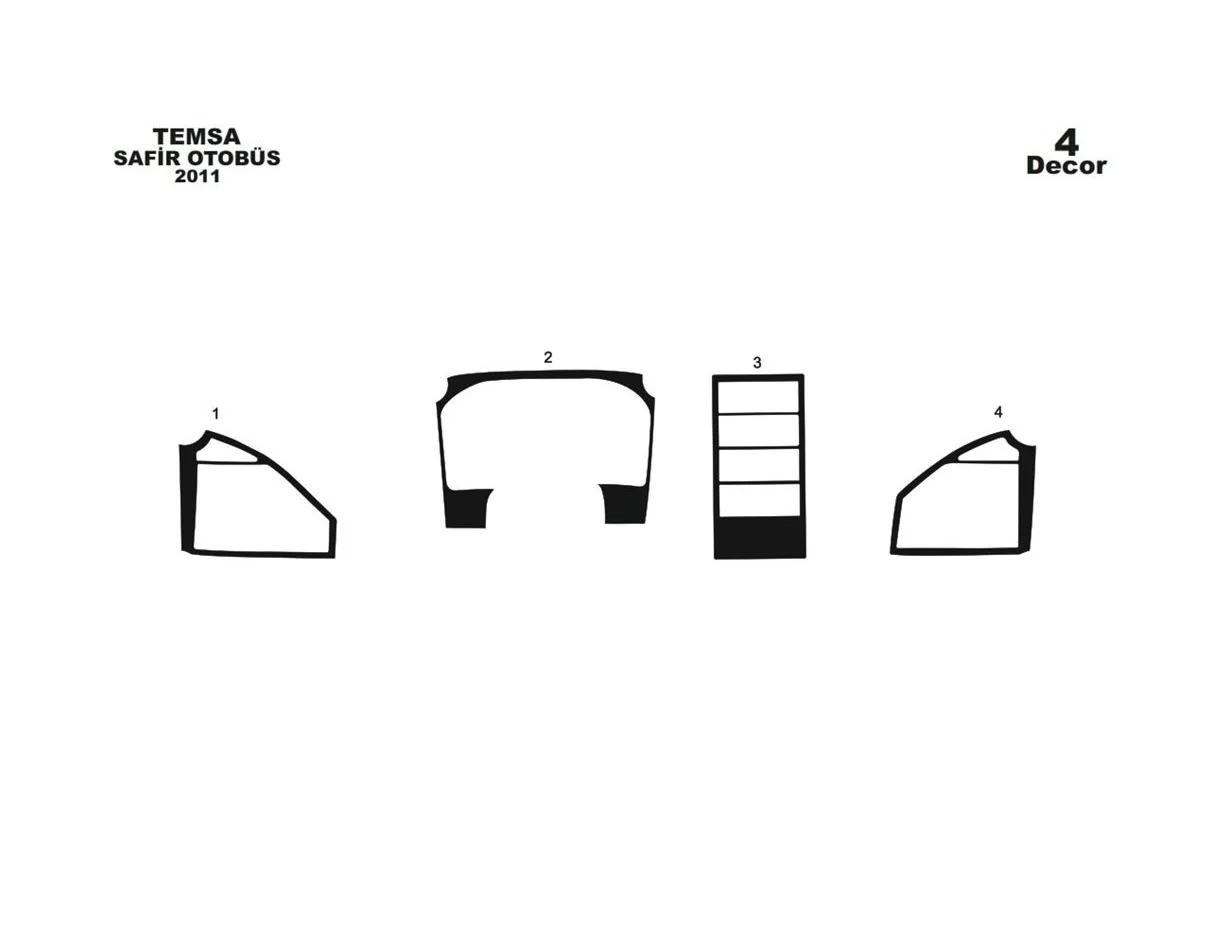 Mitsubishi Safir 01.2011 3D Interior Dashboard Trim Kit Dash Trim Dekor 4-Parts - 1