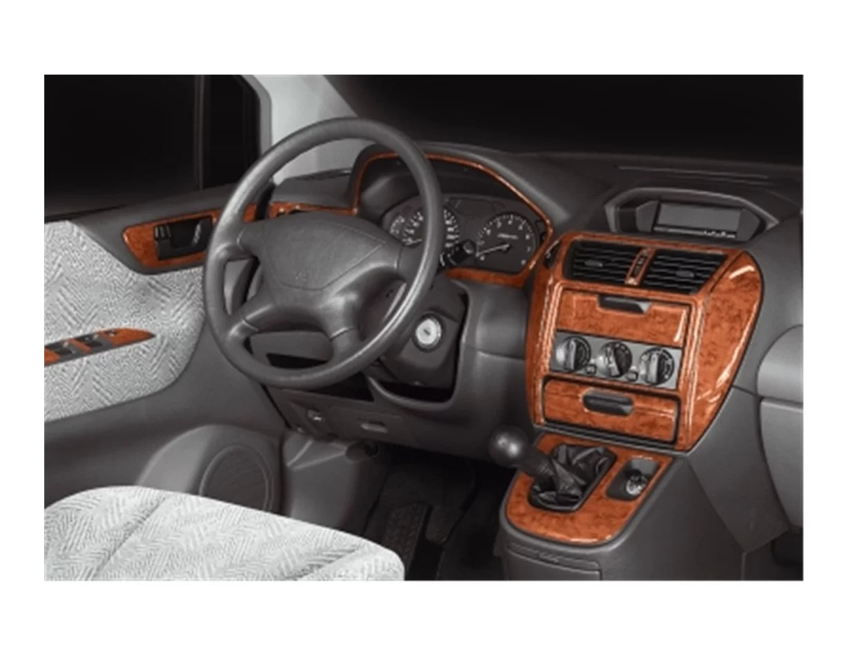 Mitsubishi Spacewagon 10.98-03.04 Kit de garniture de tableau de bord intérieur 3D Dash Trim Dekor 15-Parts - 1