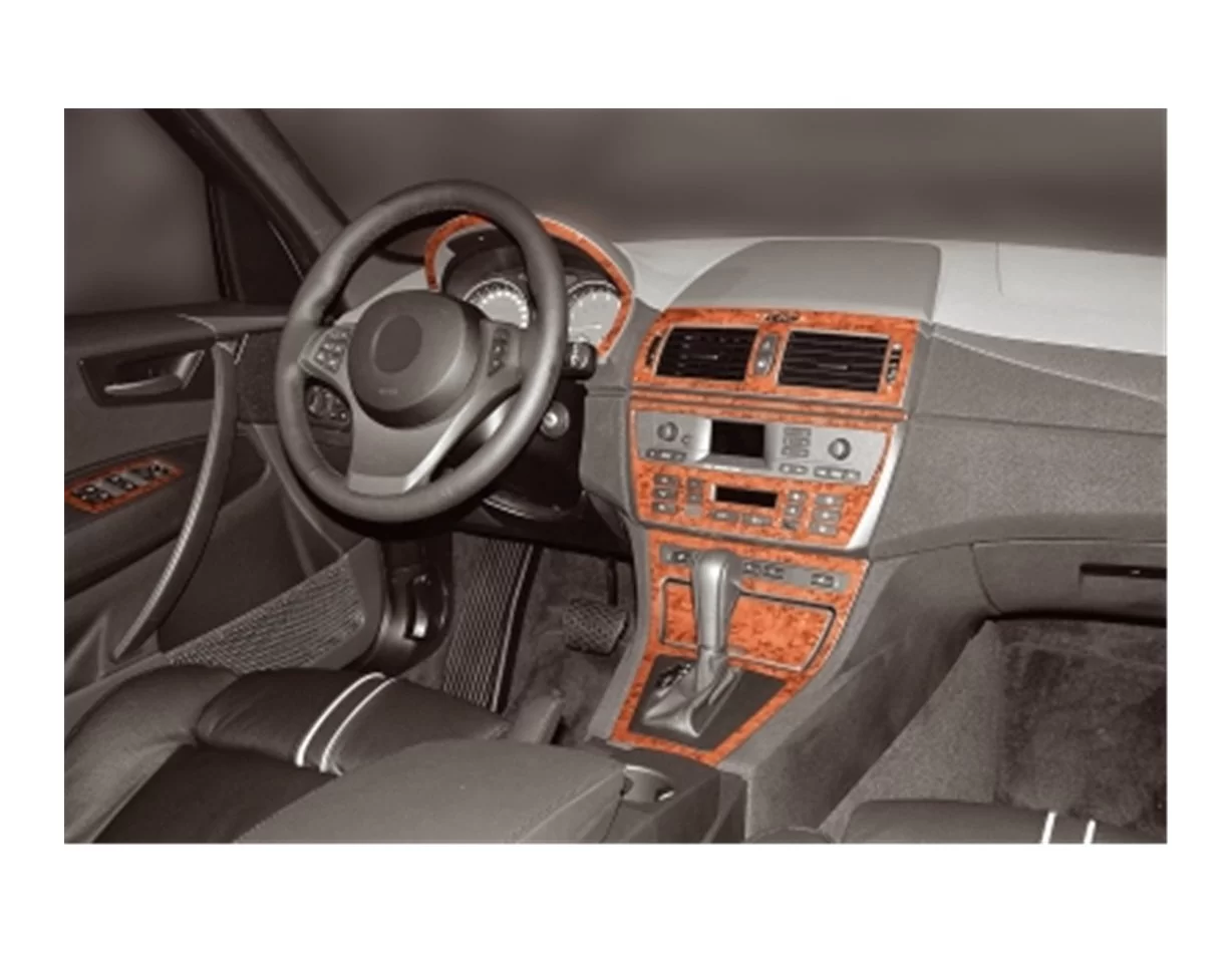 BMW X3 E83 09.2003 3D Interior Dashboard Trim Kit Dash Trim Dekor 12-Parts - 1 - Interior Dash Trim Kit