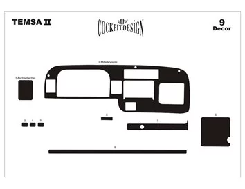 Mitsubishi Temsa Prestige Midibus 01.1999 3D Interior Dashboard Trim Kit Dash Trim Dekor 9-Parts - 1