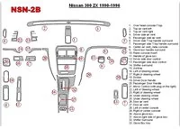 Nissan 300ZX 1990-1996 Ensemble complet de garnitures de tableau de bord intérieur BD - 2