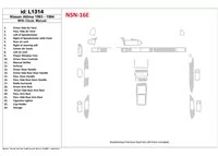 Nissan Altima 1993-1993 Boîte de vitesses automatique, Avec montres, Sans OEM, Ensemble de 23 pièces Intérieur BD Dash Trim Kit 