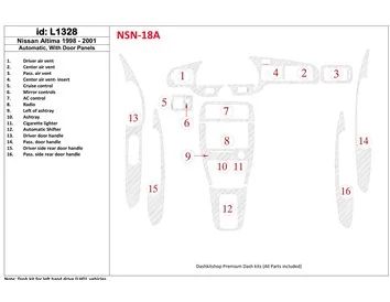 Boîte de vitesses automatique Nissan Altima 1998-2001, avec panneaux de porte, kit de garniture de tableau de bord intérieur BD 
