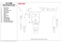 Boîte de vitesses automatique Nissan Altima 1998-2001, avec panneaux de porte, kit de garniture de tableau de bord intérieur BD 