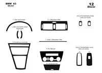 BMW X3 E83 09.2003 Manuel AC 3D Intérieur Tableau de Bord Garniture Kit Dash Trim Dekor 12-Parts - 2 BMW X3 E83 09.2003 Manuel AC 3D Intérieur Tableau de Bord Garniture Kit Dash Trim Dekor 12-Parts - 2