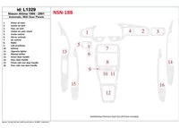 Boîte de vitesses manuelle Nissan Altima 1998-2001, avec panneaux de porte, kit de garniture de tableau de bord intérieur BD de 