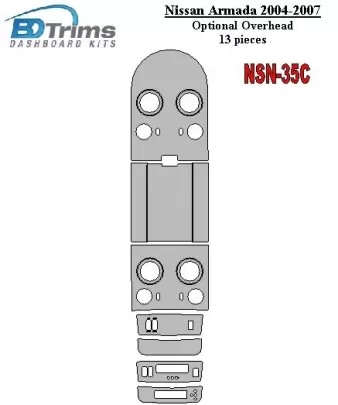 Nissan Armada 2004-2007 Kit de garniture de tableau de bord intérieur BD en option - 1 Nissan Armada 2004-2007 Kit de garniture de tableau de bord intérieur BD en option - 1