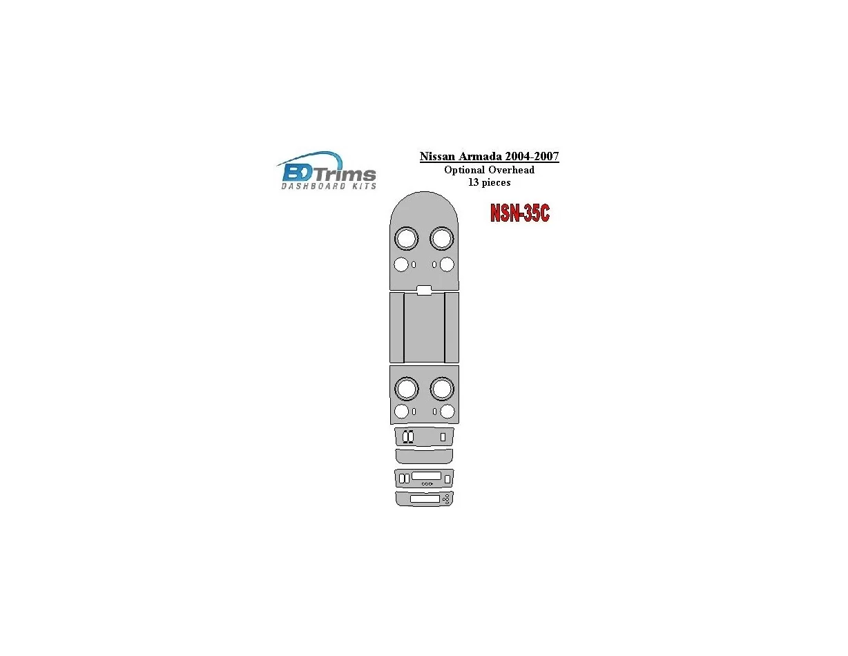 Nissan Armada 2004-2007 Optional Overhead Interior BD Dash Trim Kit - 1 - Interior Dash Trim Kit