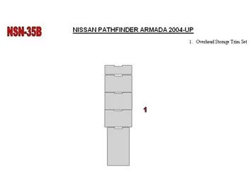 Nissan Armada 2004-2007 Kit de garniture de tableau de bord intérieur BD - 1