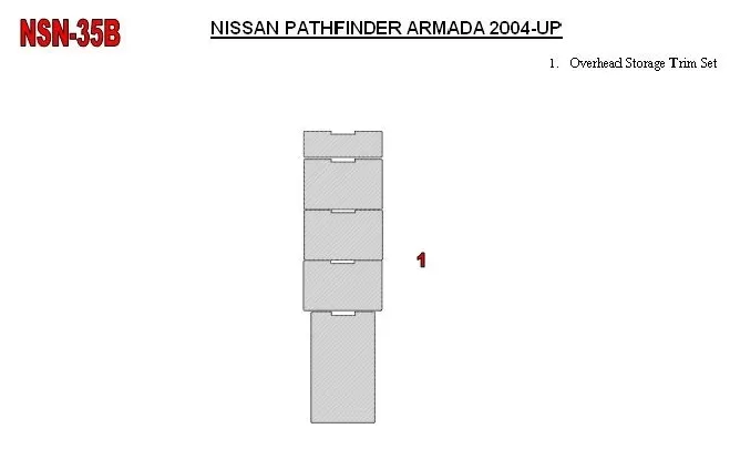 Nissan Armada 2004-2007 Kit de garniture de tableau de bord intérieur BD - 1 Nissan Armada 2004-2007 Kit de garniture de tableau de bord intérieur BD - 1