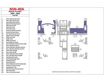 Nissan Frontier 2005-UP Full Set Interior BD Dash Trim Kit - 1 - Interior Dash Trim Kit