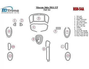 Nissan Juke 2011-UP Interior BD Dash Trim Kit - 1